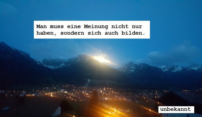 unser Wochenspruch in den Allgäuer Alpen, im Winter, bei nacht