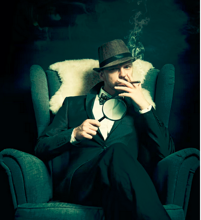 Mann mit zigarre im Sessel